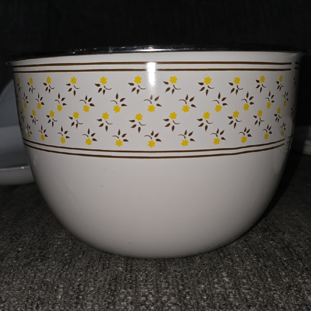 Floral Patterned Metal Bowl